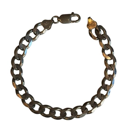 Vintage Alfi Sterling Silver 925 Curb Cuban Link Chain Bracelet 8" Lobster Clasp - Picture 2 of 10